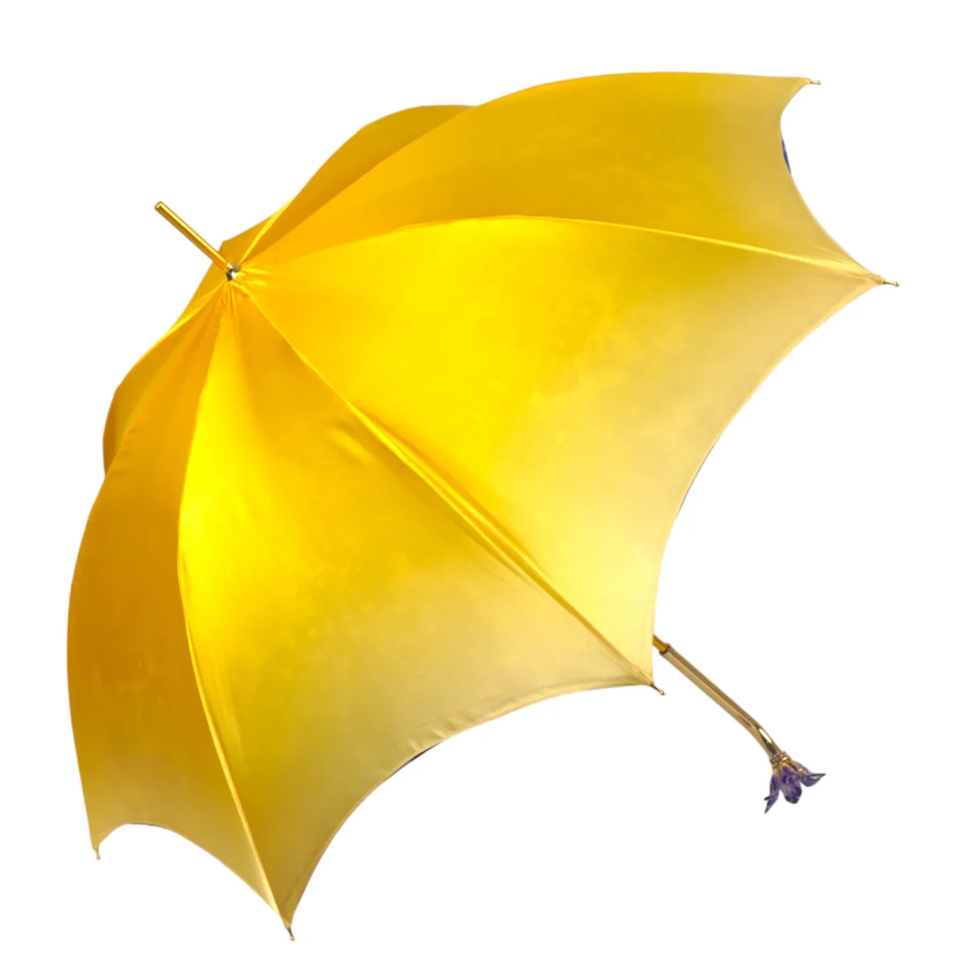 Il Marchesato Handcrafted Umbrella with 24K Gold-Plated Hand-Painted Metal Flower Ha Sale