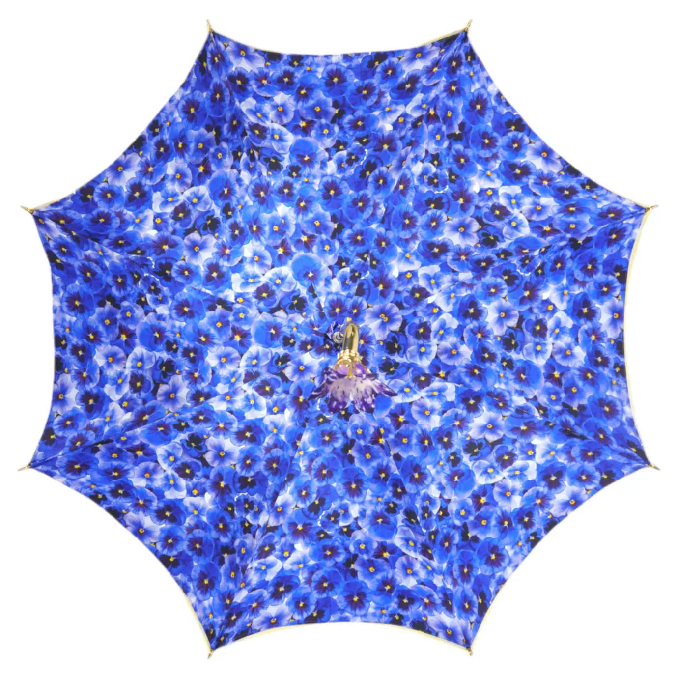 Il Marchesato Handcrafted Umbrella with 24K Gold-Plated Hand-Painted Metal Flower Ha Sale
