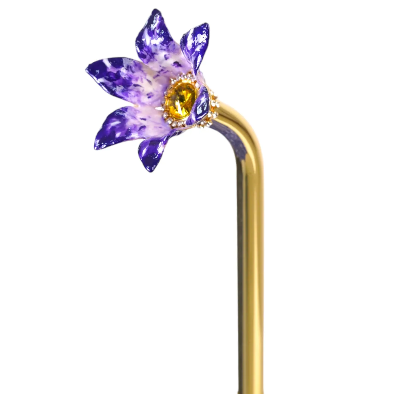 Il Marchesato Handcrafted Umbrella with 24K Gold-Plated Hand-Painted Metal Flower Ha Sale