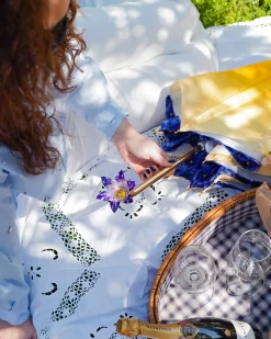 Il Marchesato Handcrafted Umbrella with 24K Gold-Plated Hand-Painted Metal Flower Ha Sale