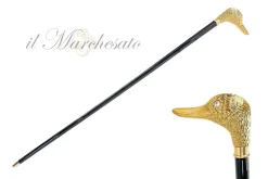Il Marchesato Handmade duck Walking stick - 24K gold-plated Online
