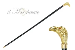 Il Marchesato Handmade Eagle Walking stick with red stone - 24K gold-plated Discount