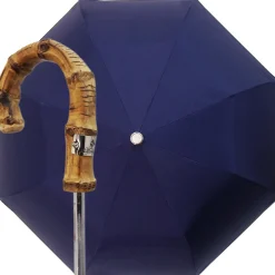 Il Marchesato Handmade Men's Compact Umbrella in a Blue Color Fashion