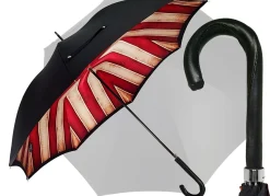Il Marchesato Handmade Men's Umbrella - Striped Red And Cream - Shaded Colors Online
