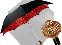 Il Marchesato Handmade umbrella with Sphere decorated with red crystals Fashion