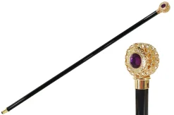 Il Marchesato Handmade Walking stick - Golden filigree sphere with crystal Outlet