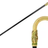 Il Marchesato Hand-Painted Golden Plated Metal Walking Cane with Leaf Design Clearance