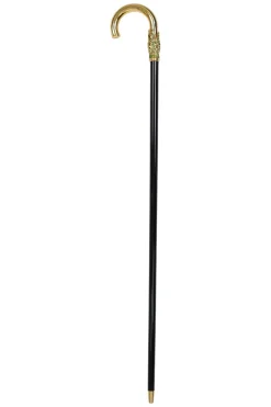 Il Marchesato Hand-Painted Golden Plated Metal Walking Cane with Leaf Design Clearance