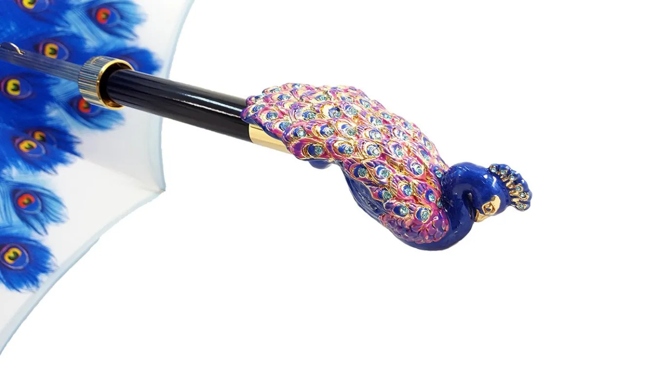 Il Marchesato Blue Peacock Umbrella Awesome Fashionable Ladies Umbrella Outlet