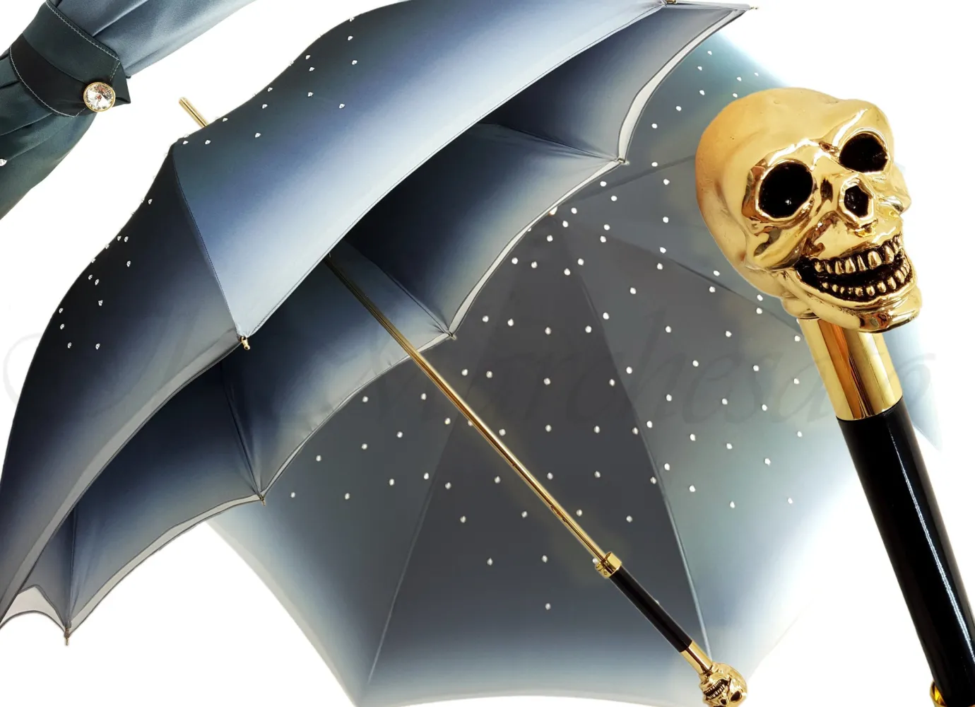 Il Marchesato Gold Skull Umbrella New