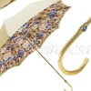 Il Marchesato Ladies Flower Umbrella in Cream with Light Blue Flower New