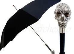 Il Marchesato Lux Silver Swarovski Skull Umbrella Sale
