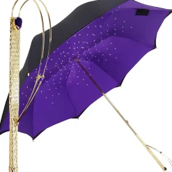 Il Marchesato luxury black-purple double cloth umbrellas Luxury Crystals Umbrellas Sale