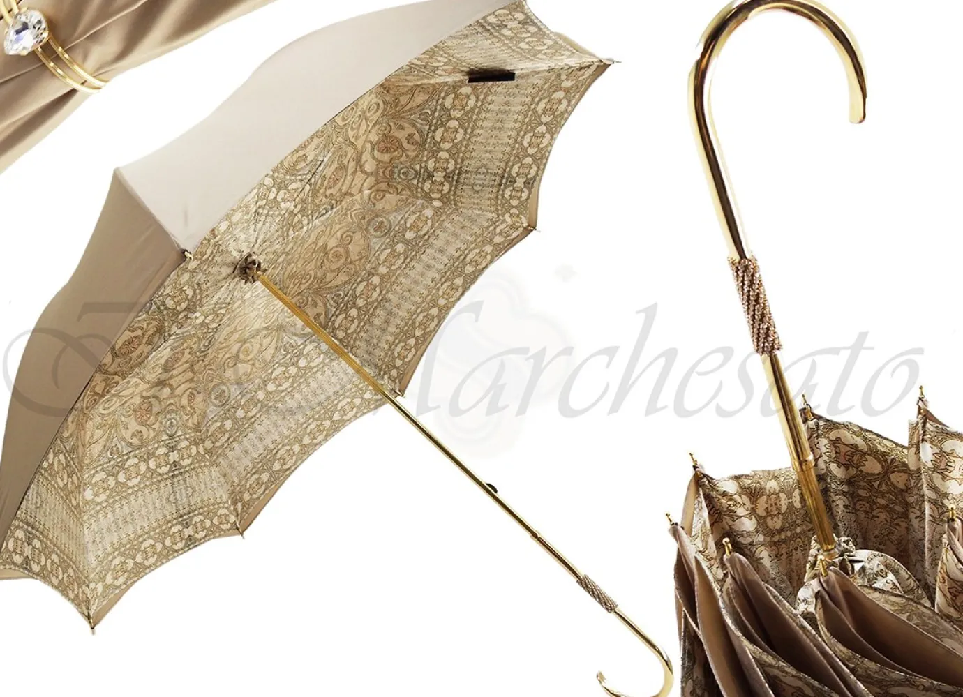 Il Marchesato Luxury Ladies Double Cloth Umbrella Baroque Design Fashion