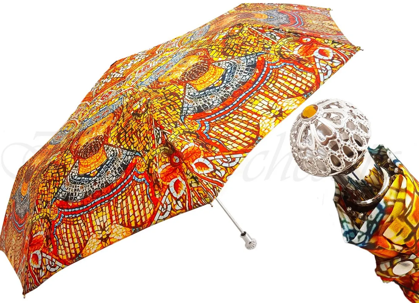 Il Marchesato Women's Folding Umbrella - Byzantine Design Outlet