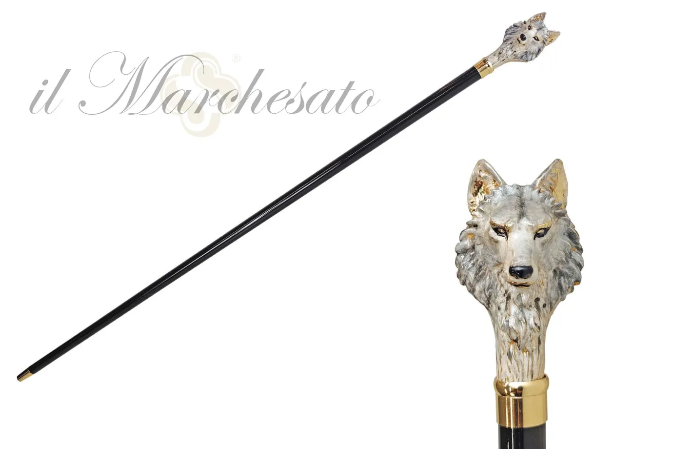 Il Marchesato 24K Gold plated Wolf - enamelled by hand Discount