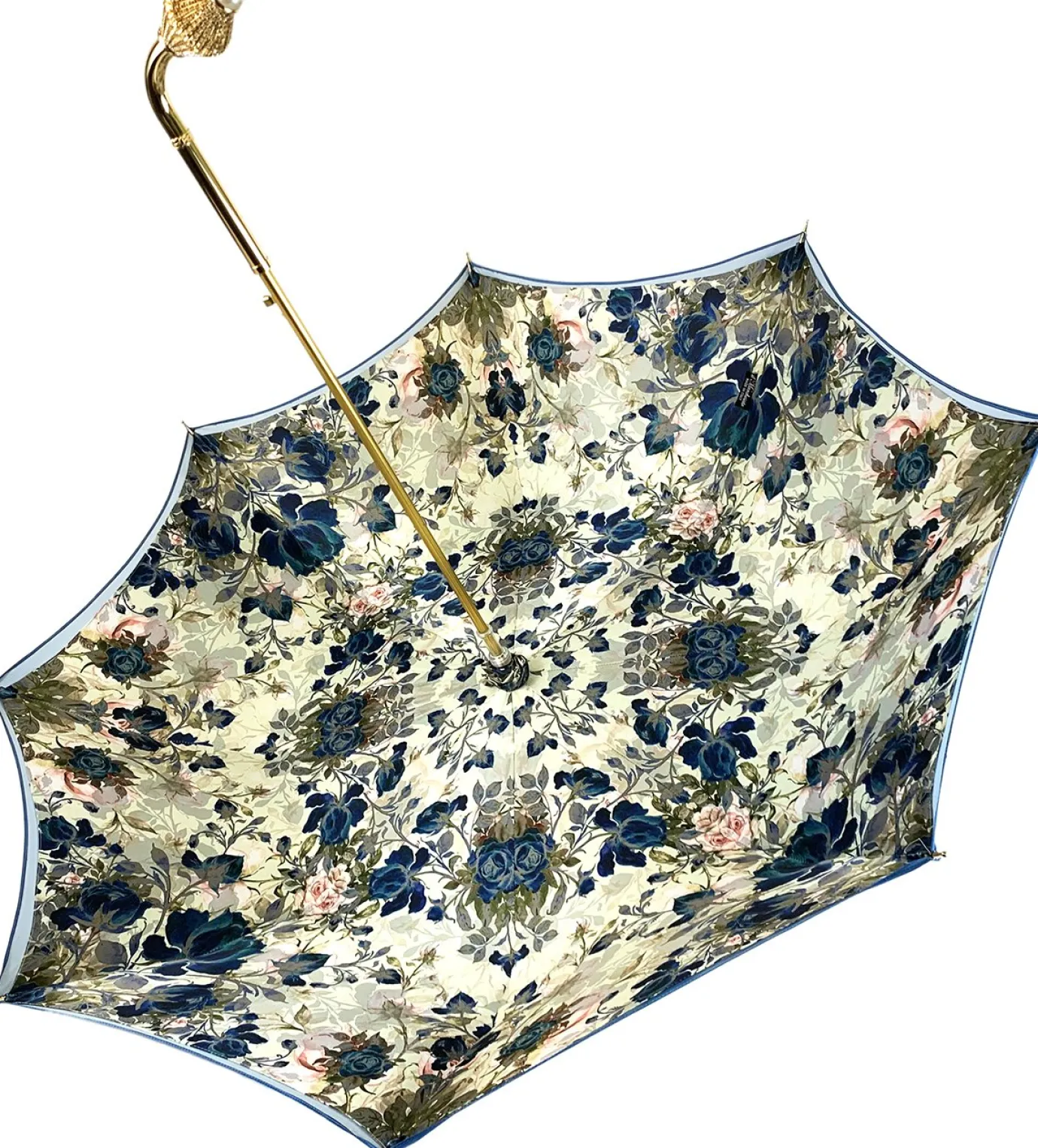 Il Marchesato Light Blue Flowers Umbrella, Double Cloth Outlet