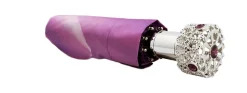 Il Marchesato Lilac Flower Ladies Folding Umbrella with Silver-Plated Handle Best