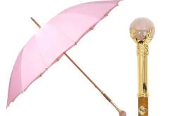 Il Marchesato LIMITED COLLECTION - Pink Umbrella with Gold-Plated Handle and Quartz Online