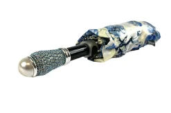 Il Marchesato Lovely Folding Umbrella With Blue Poppies Design Discount