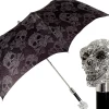 Il Marchesato Lux Silver Swarovski Skull Folding Umbrella Discount