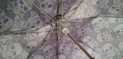 Il Marchesato Lux Silver Swarovski Skull Folding Umbrella Discount