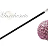 Il Marchesato Luxurious Collectible Walking Stick - Fuchsia Crystals Fashion