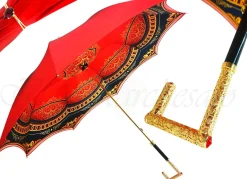 Il Marchesato Luxurious Red Umbrella, Double Cloth - Abstract Design Discount