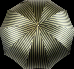 Il Marchesato Luxury Gents Pinstripe Umbrella with Goldplated Jaguar Handle Hot