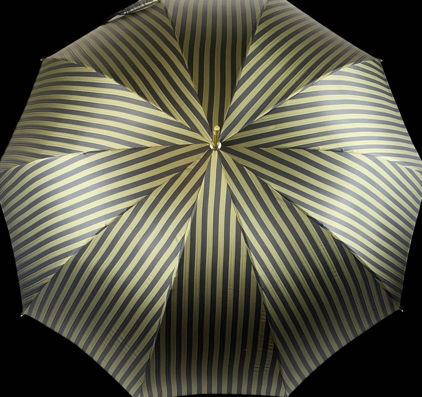 Il Marchesato Luxury Gents Pinstripe Umbrella with Goldplated Jaguar Handle Hot