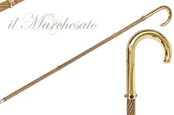 Il Marchesato Luxury Gold plated 24K walking stick encrusted with thousands of ameth Online