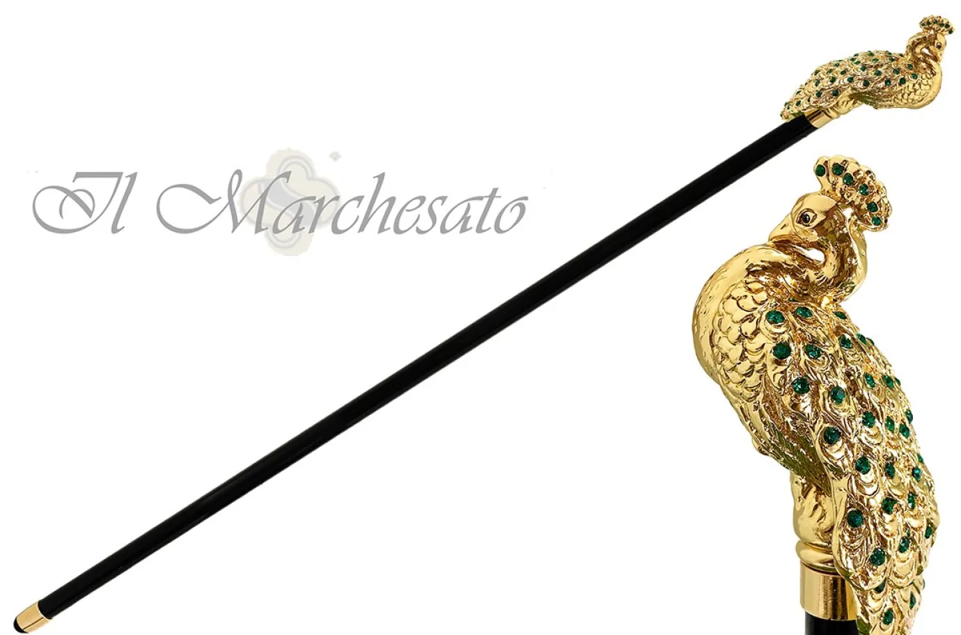 Il Marchesato Luxury Peacock with Emerald Swarovski elements Sale