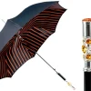 Il Marchesato Luxury Umbrella with Bold Stripes and Gem-Encrusted Handle Fashion
