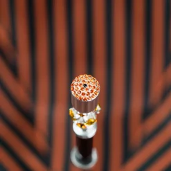 Il Marchesato Luxury Umbrella with Bold Stripes and Gem-Encrusted Handle Fashion