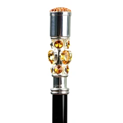 Il Marchesato Luxury Umbrella with Bold Stripes and Gem-Encrusted Handle Fashion