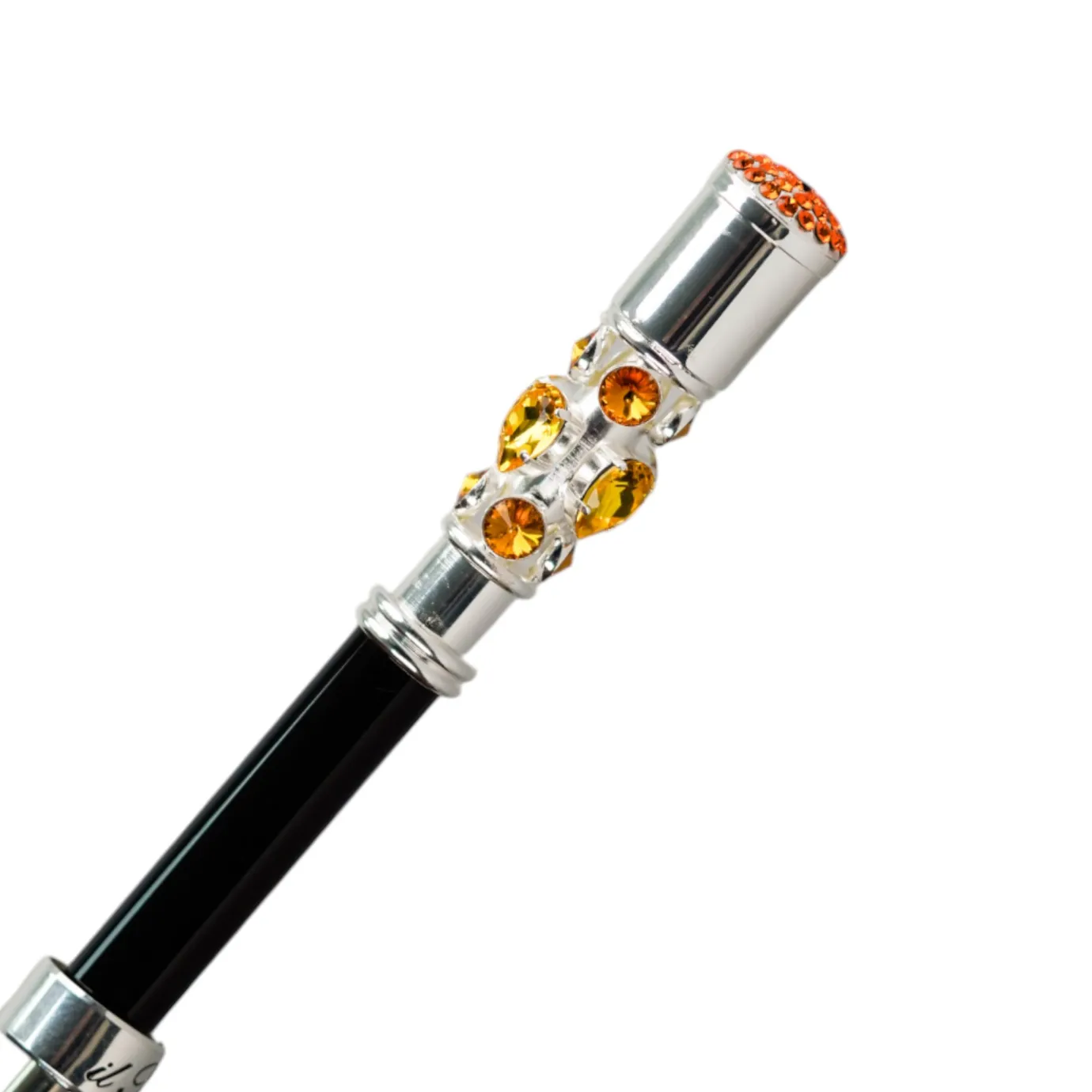 Il Marchesato Luxury Umbrella with Bold Stripes and Gem-Encrusted Handle Fashion
