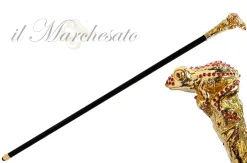 Il Marchesato Luxury Walking stick - Frog Encrusted with Siam Cristals Clearance