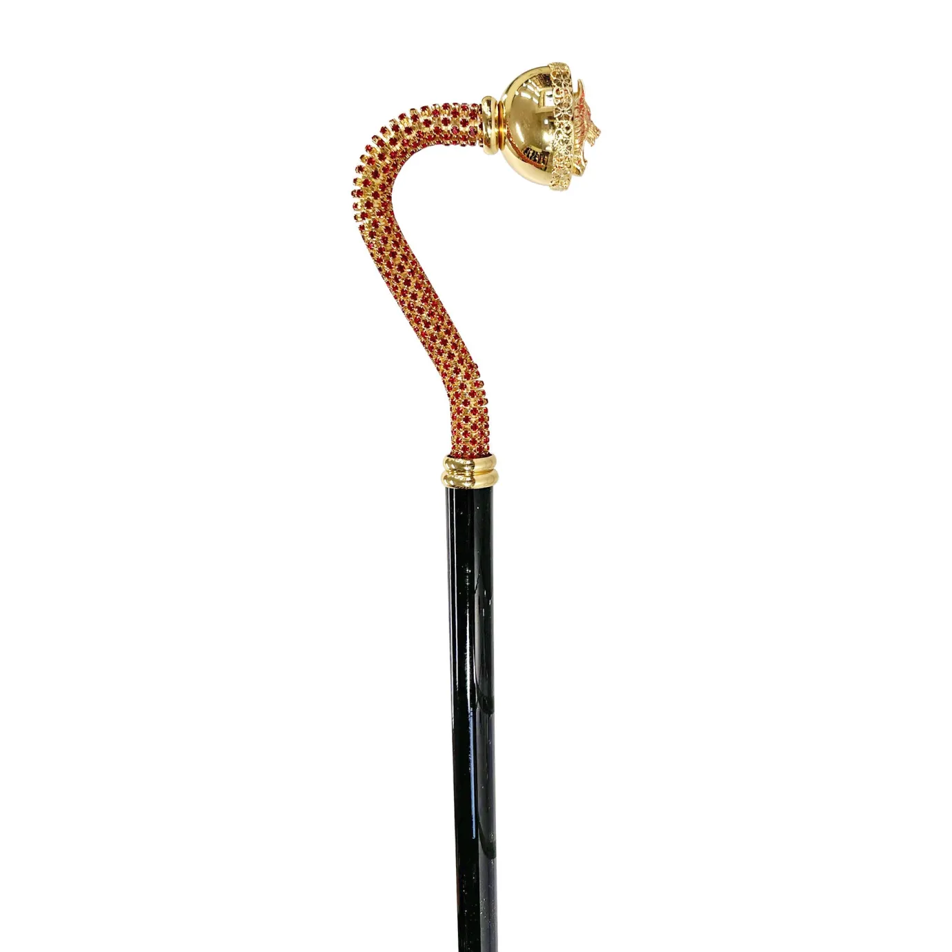 Il Marchesato Luxury walking stick with Siam crystal and wolf Online