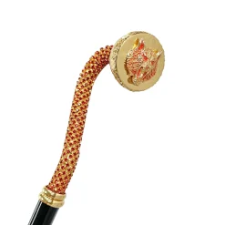 Il Marchesato Luxury walking stick with Siam crystal and wolf Online