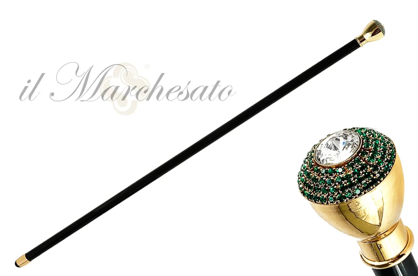Il Marchesato Luxury Walkingstick - Swarovski Crystal Encrusted Knob Best