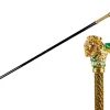 Il Marchesato Majestic Gold Lion Handle Walking Cane – Green Enamel Finish New