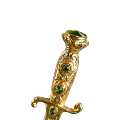 Il Marchesato Majestic Green Umbrella with Ornate Sword Handle in 24K Gold Plating Clearance