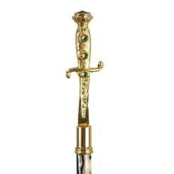 Il Marchesato Majestic Green Umbrella with Ornate Sword Handle in 24K Gold Plating Clearance