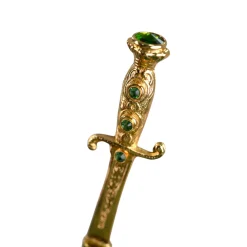 Il Marchesato Majestic Green Umbrella with Ornate Sword Handle in 24K Gold Plating Clearance