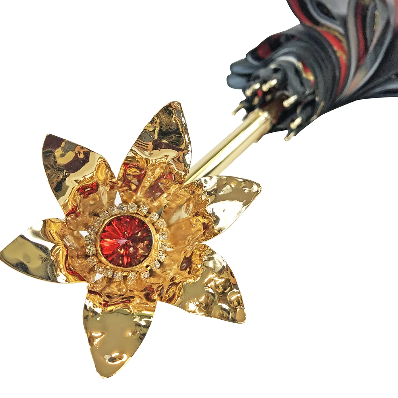Il Marchesato Marvelous Green and Red Umbrella with Goldplated flower Outlet