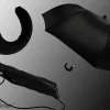 Il Marchesato Men's Folding Umbrella Crafted in a Black Comfortable And Sturdy Satin Outlet