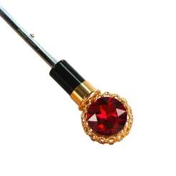 Il Marchesato Midnight Glamour: Exclusive Black Umbrella Adorned with Bold Red Cryst Fashion