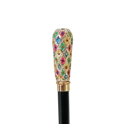 Il Marchesato Milord Walking stick - Hand painted Knob with multicolor crystals Hot