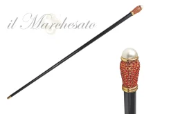 Il Marchesato Milord Walking stick with Red crystals New