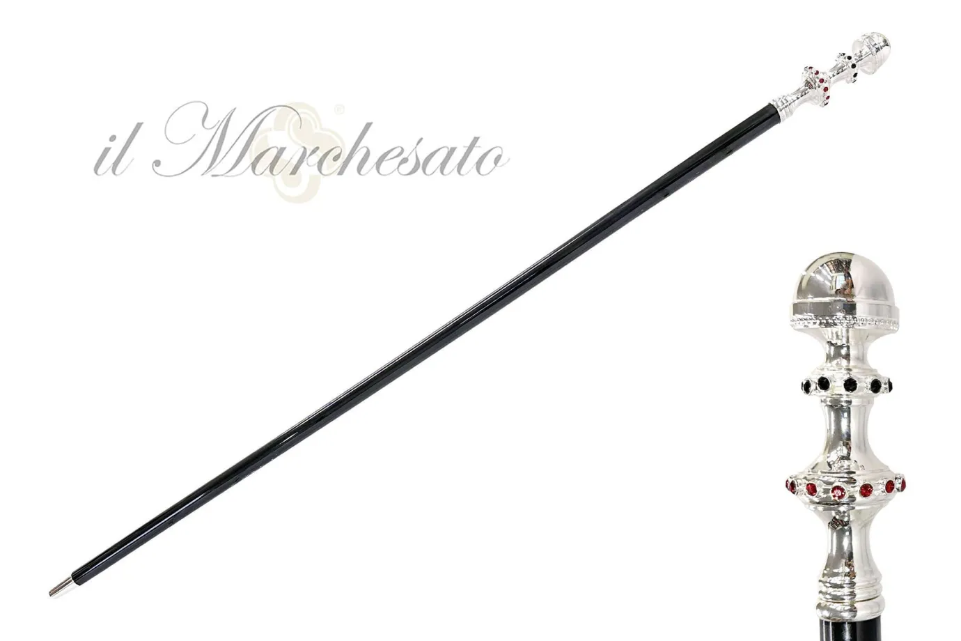 Il Marchesato Mylord walking cane - Silverplated 925 Sale
